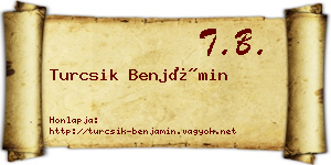 Turcsik Benjámin névjegykártya
